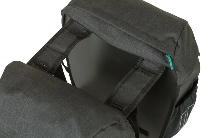 Basil Discovery 365D Doppel-Gepäckträgertasche M 18l schwarz/türkis - Image 2