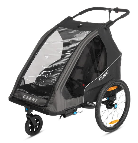 Cube Kinder Fahrradanhänger Double PURE black, grey