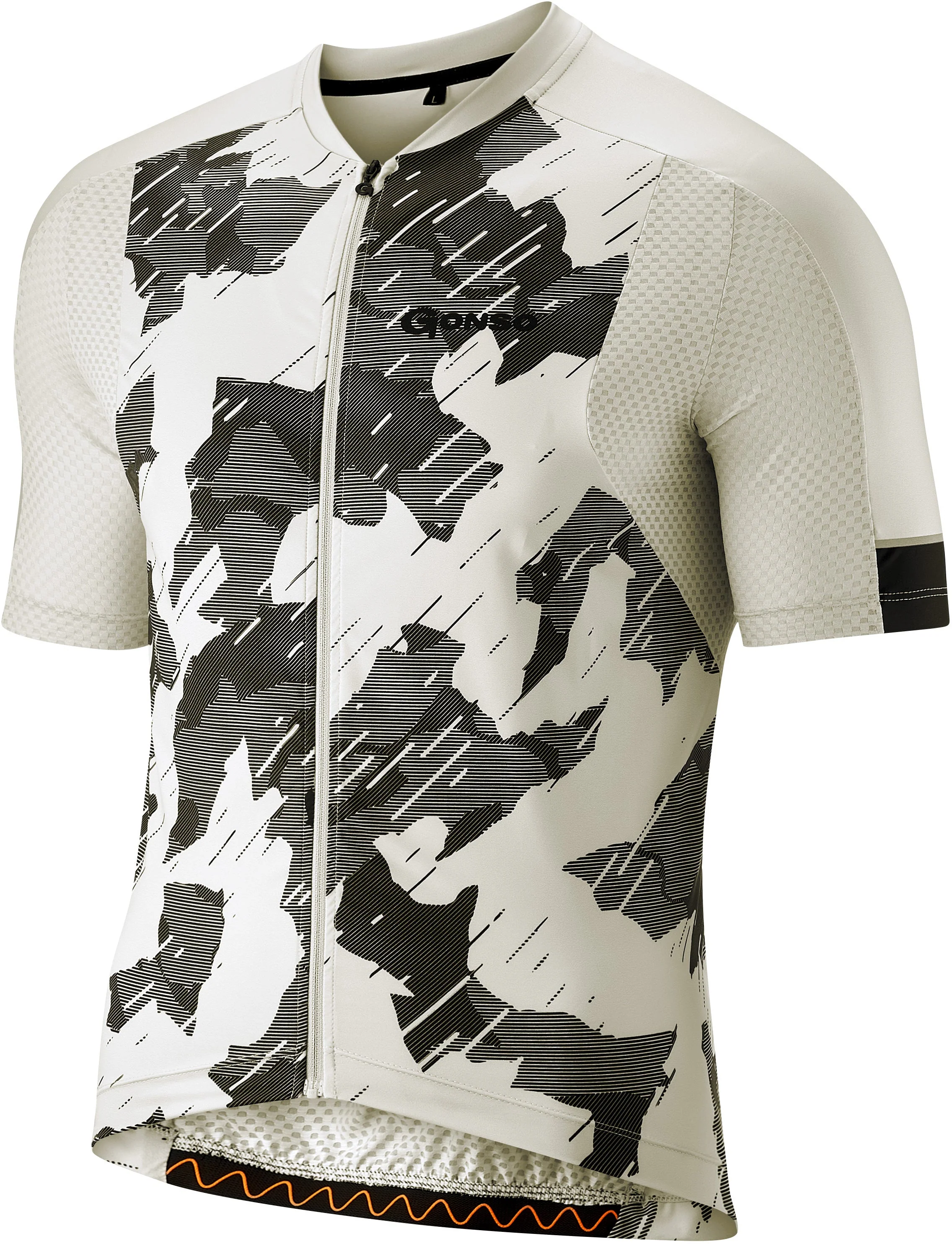 Gonso Ardole Kurzarm Full-Zip Fahrradtrikot Herren weiß/grau - Image 3