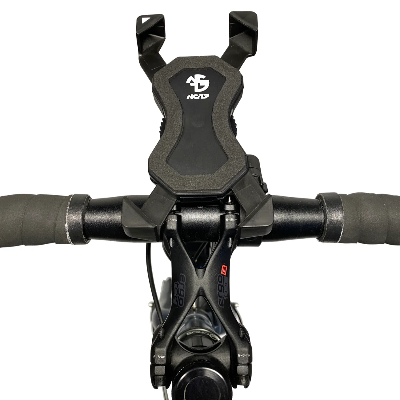 NC-17 Connect 3D Universal Smartphonehalter, Lenkermontage Center Mount (mittig zum Vorbau am Lenker) schwarz