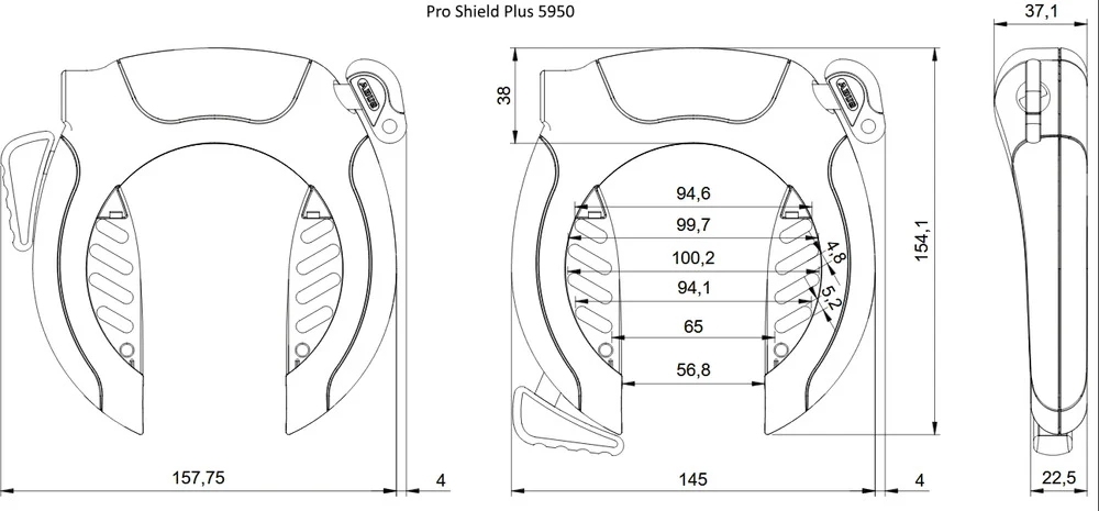 Abus PRO SHIELD™ Plus 5950 NR schwarz + Rah­men­schlosskette 6KS/85 + Tasche ST5950 - Image 5
