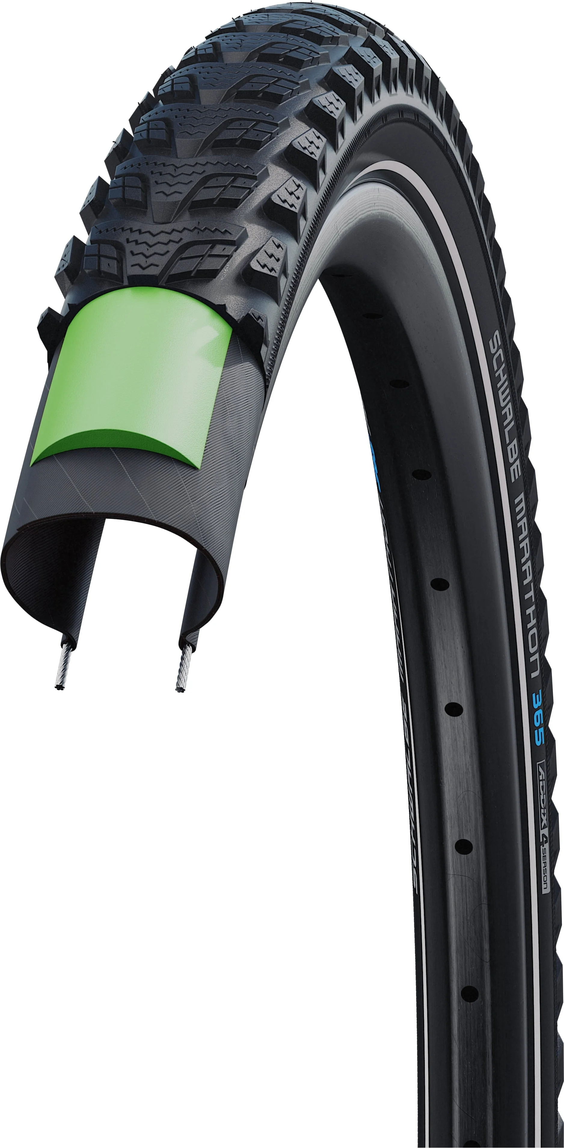 Schwalbe Marathon 365 Performance Drahtreifen 20x2.15" GreenGuard Reflex schwarz - Image 3