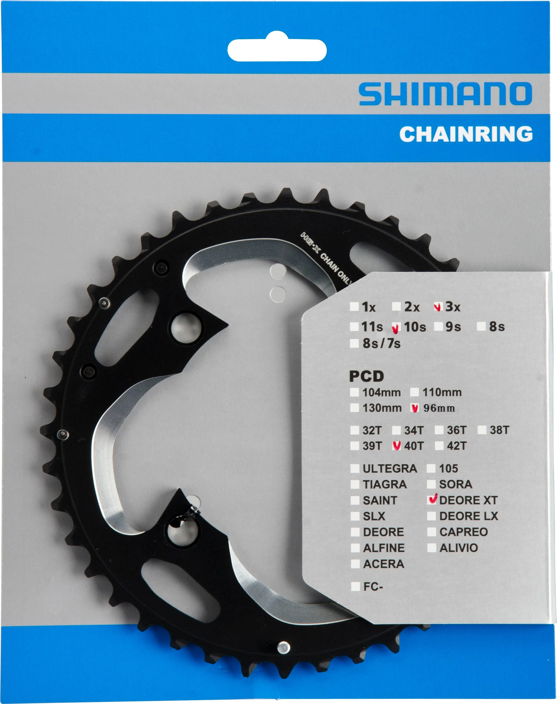 Shimano Deore XT FC-M782 Kettenblatt 96 BCD schwarz - Image 4