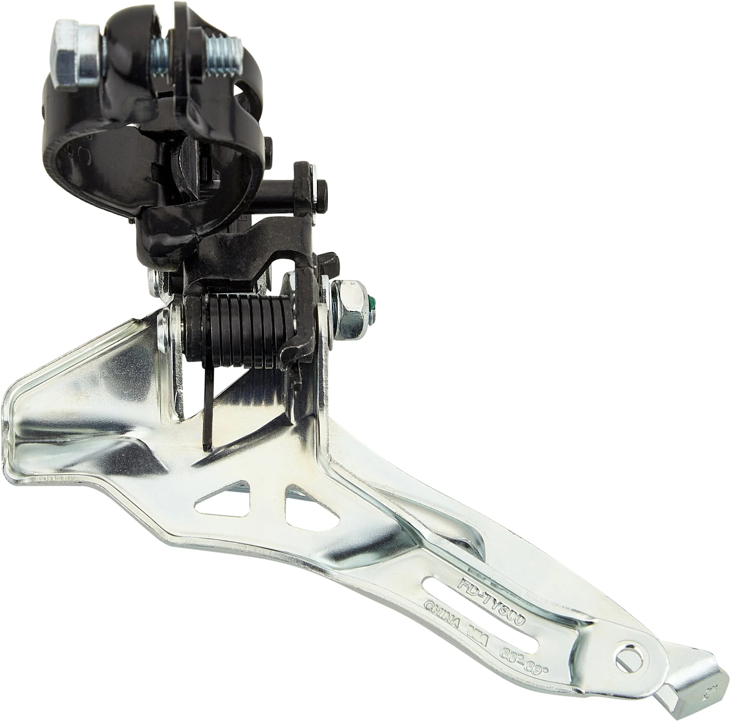 Shimano Tourney FD-TY300 Umwerfer Schelle Hoch 3x6-/7-fach Top Pull schwarz/silber - Image 4