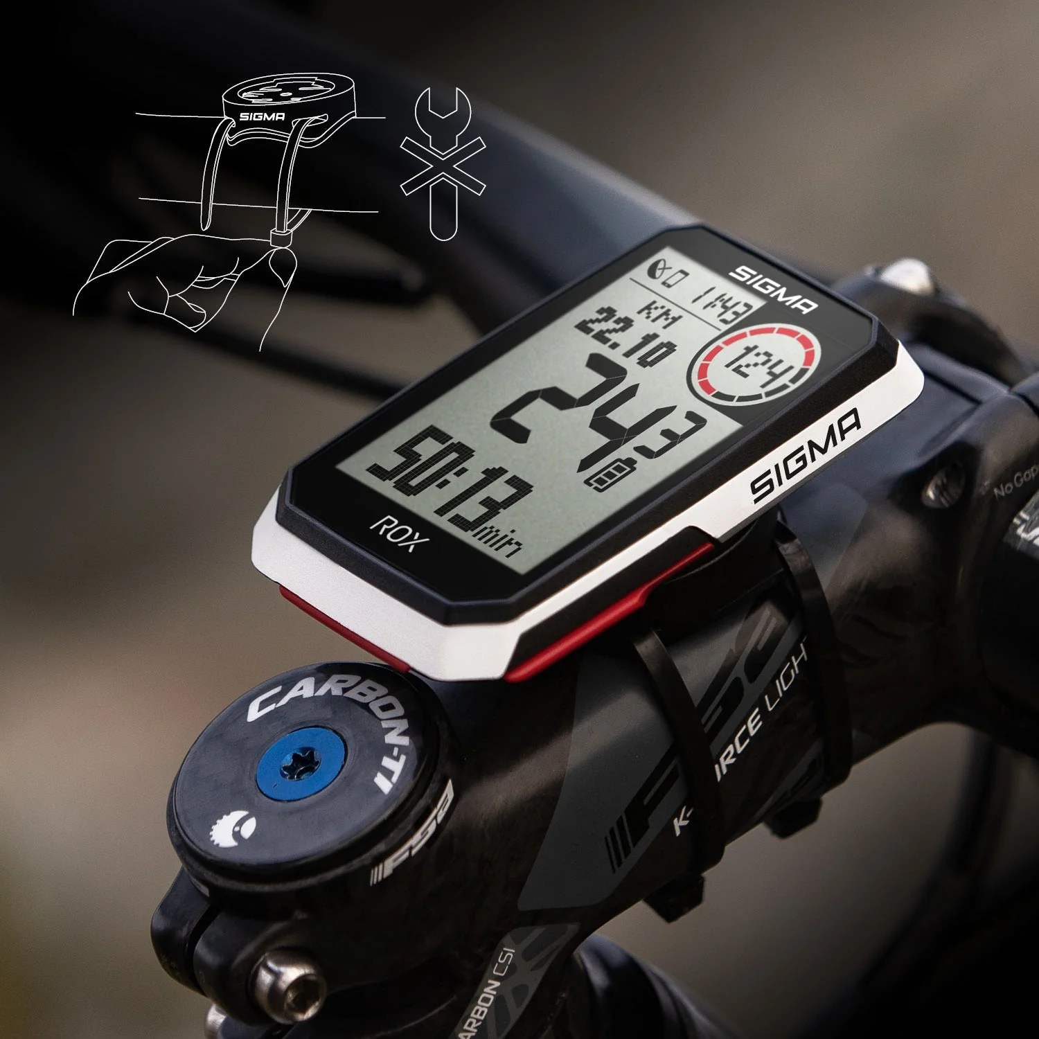 Sigma ROX 4.0 Fahrradcomputer inkl. Vorbauhalterung weiß - Image 6