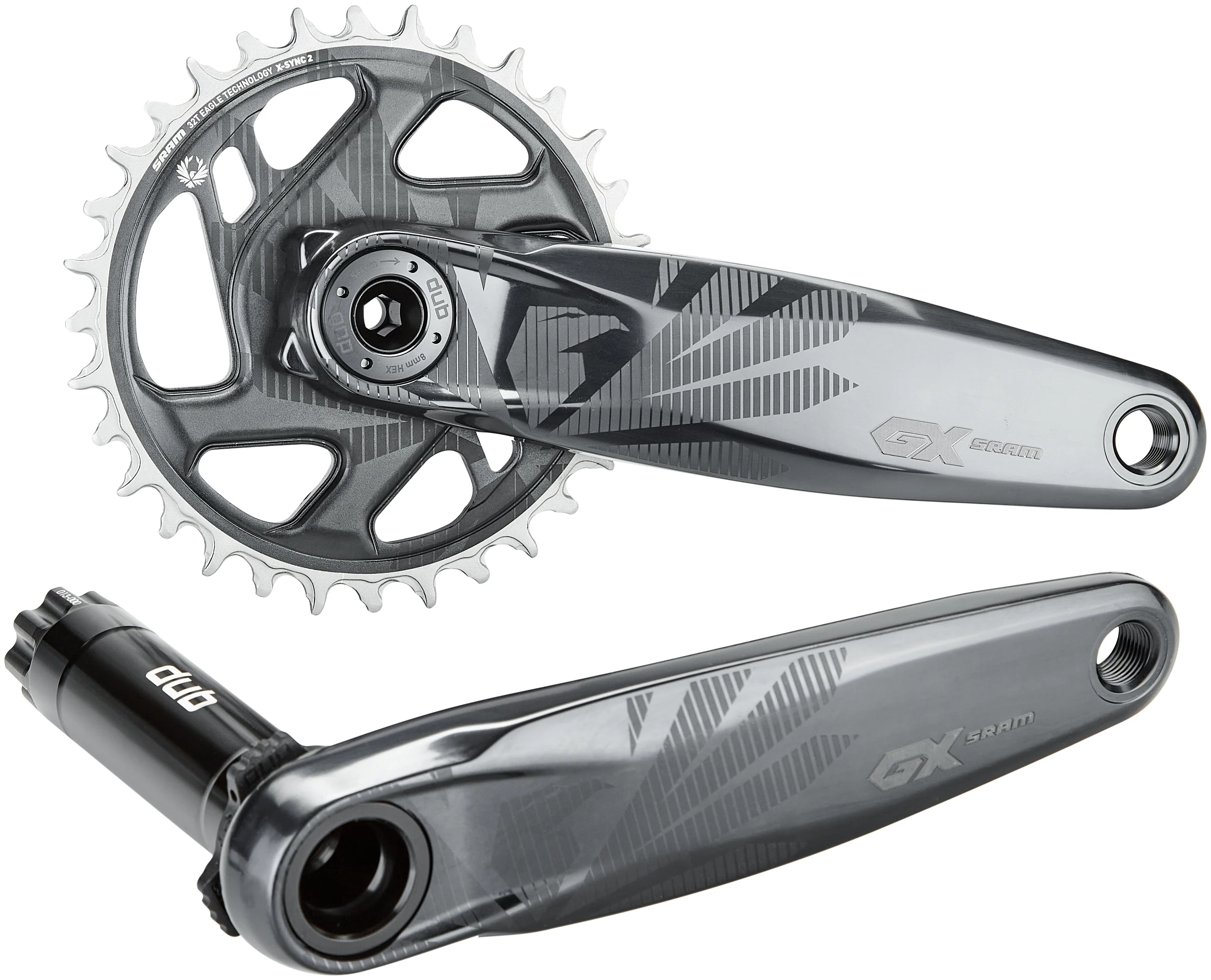 SRAM GX Eagle Boost DUB Kurbelgarnitur 12-fach 32 Zähne DM grau