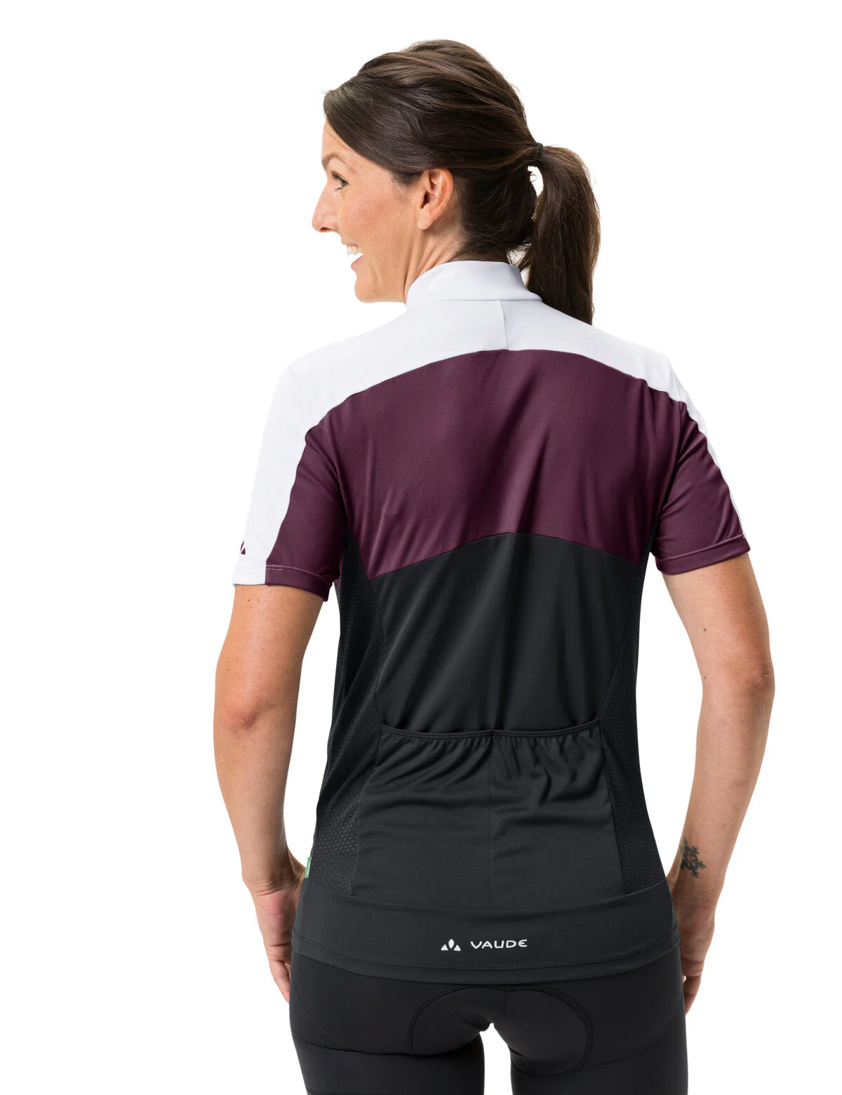 VAUDE Matera Kurzarm Full-Zip Trikot Damen schwarz/lila - Image 4