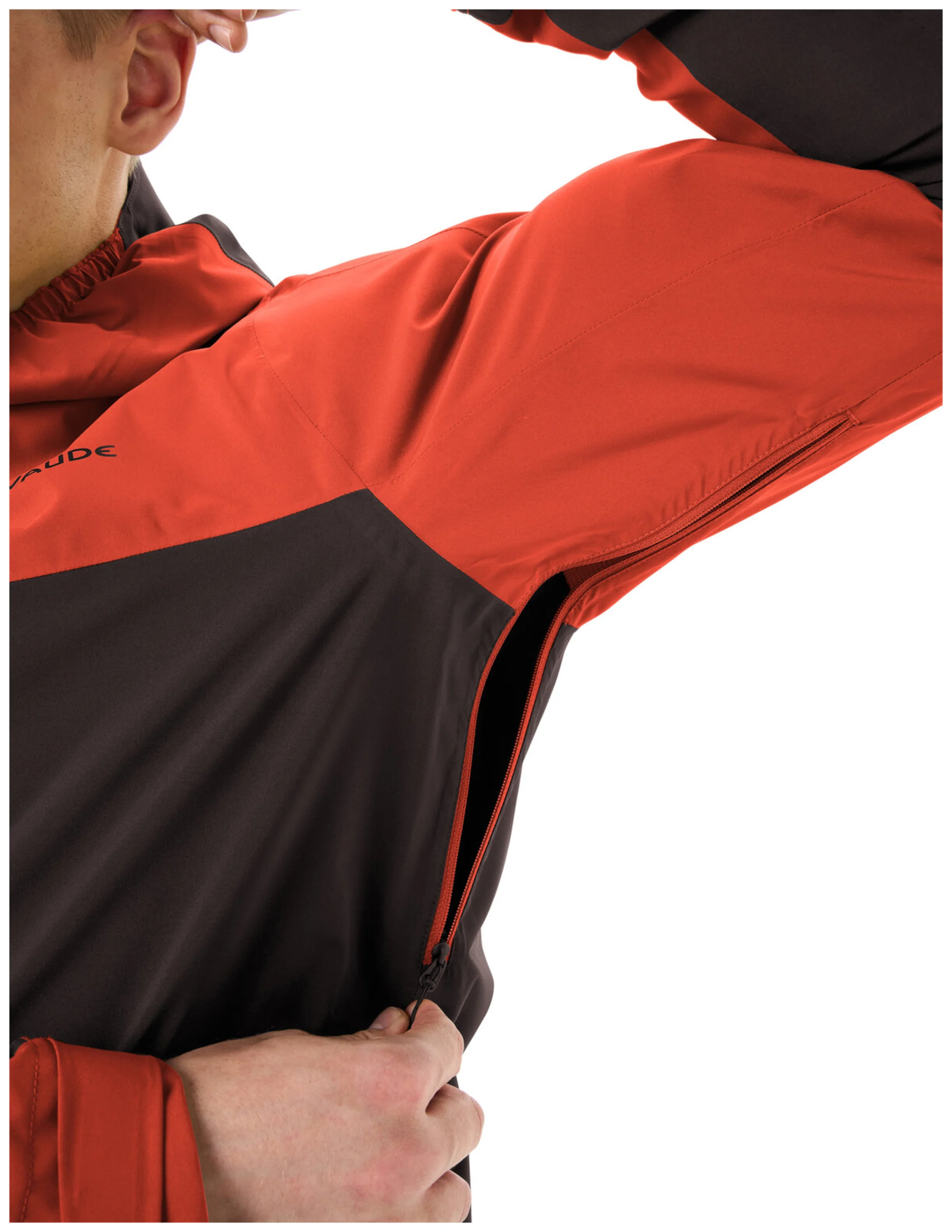 VAUDE Men's Moab Rain Jacket glowing red/black - Image 5