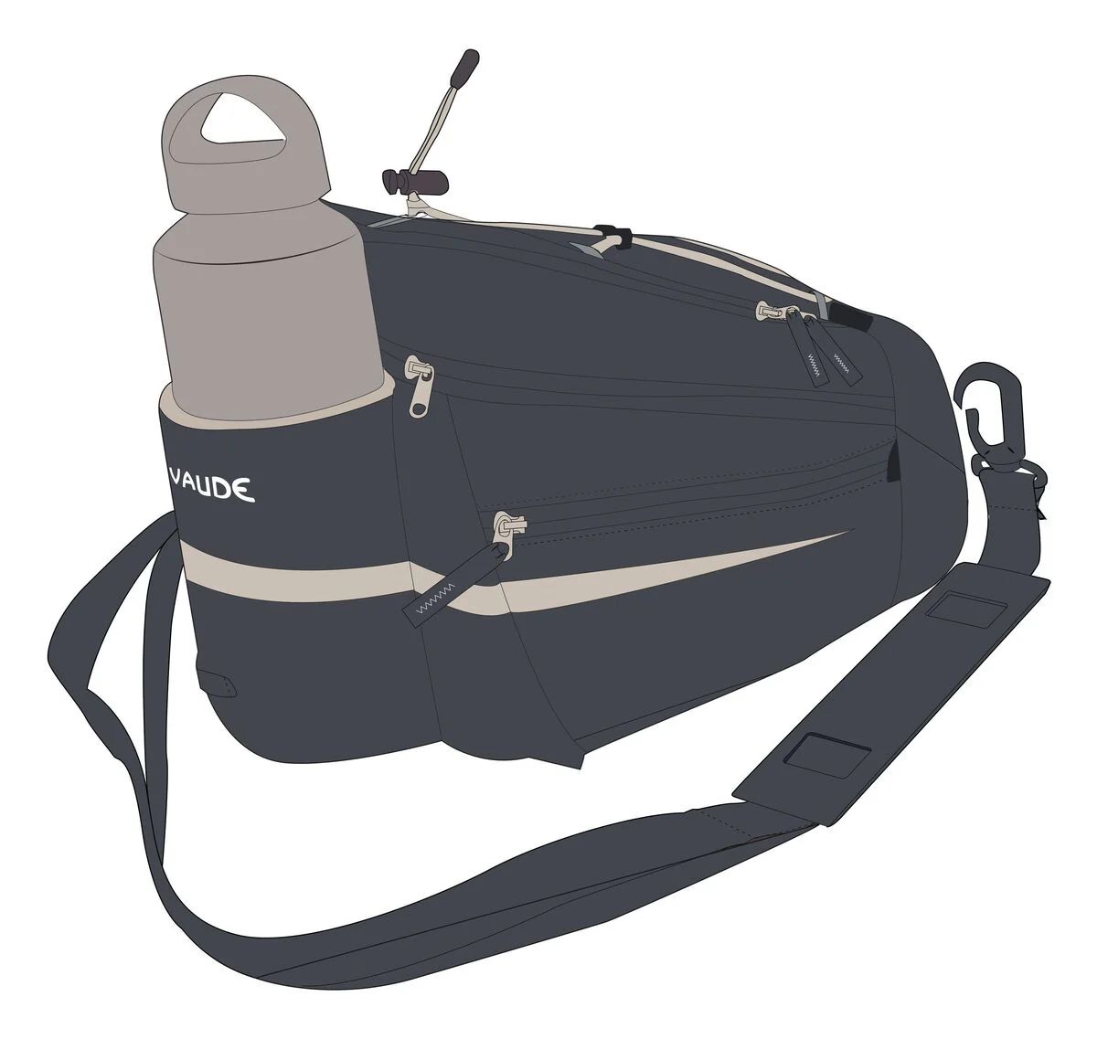 VAUDE Silkroad Gepäckträgertasche L Snap-It schwarz - Image 2