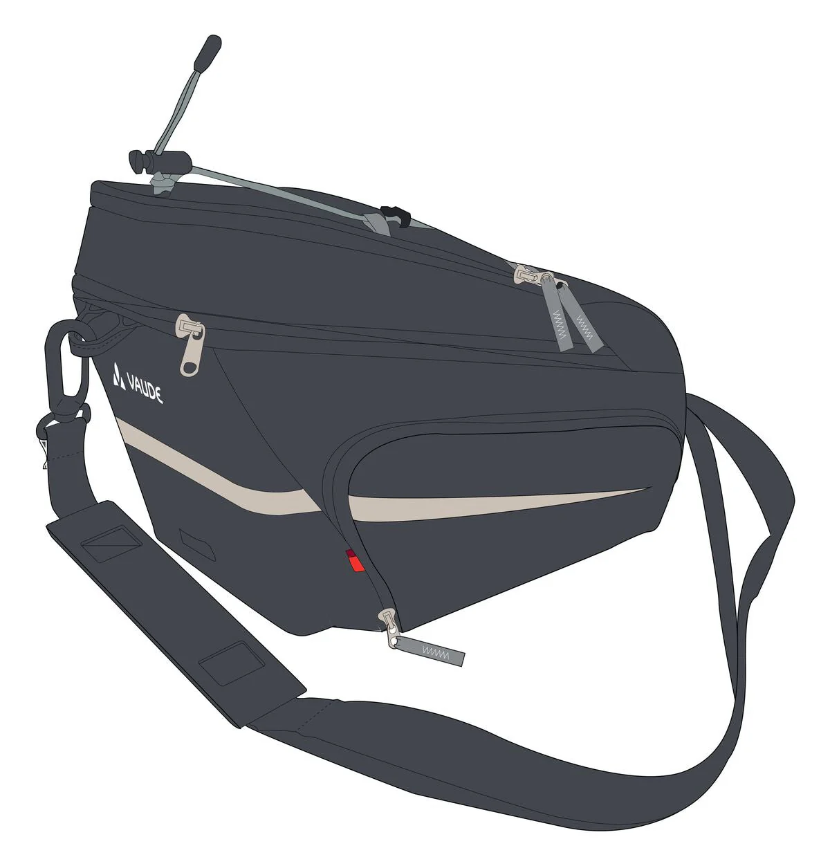 VAUDE Silkroad Plus Gepäckträgertasche Snap-It schwarz - Image 4